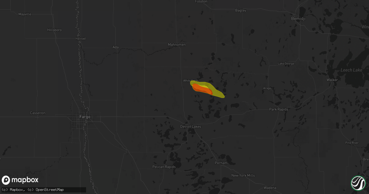 Hail map in Callaway, MN on June 23, 2026