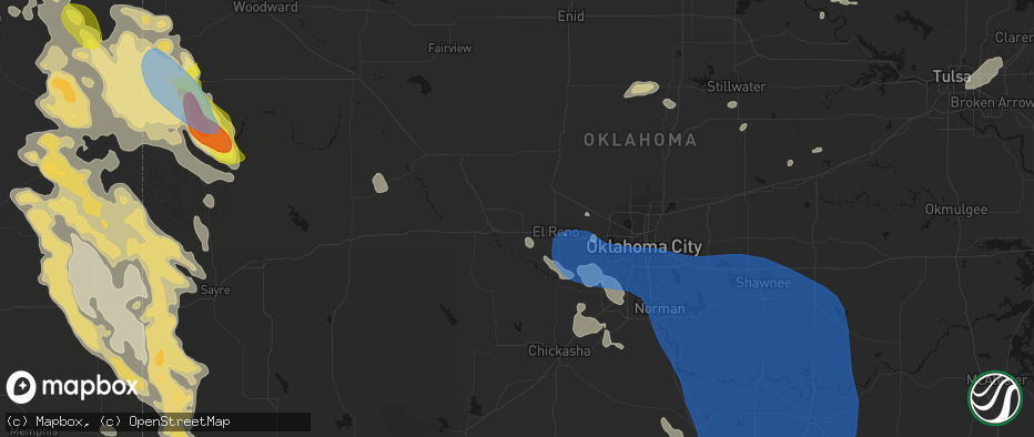 Hail map in Calumet, OK on June 23, 2026