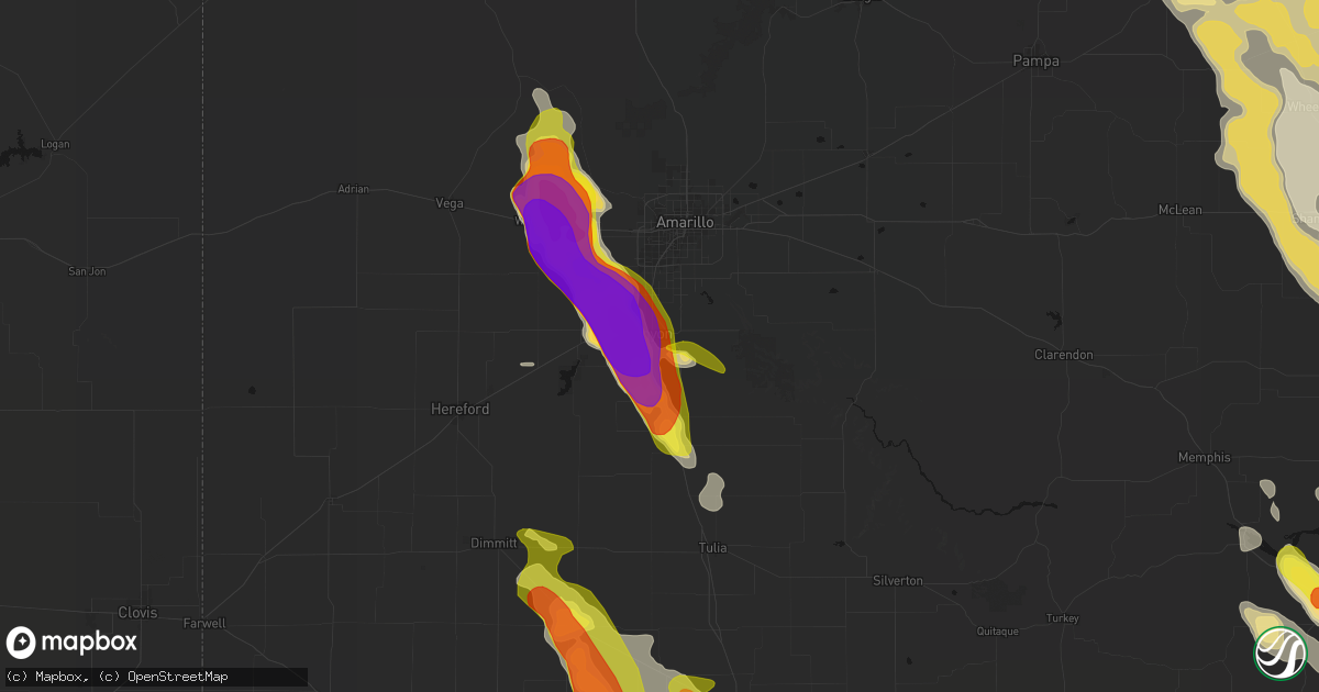 Hail map in Canyon, TX on June 23, 2026