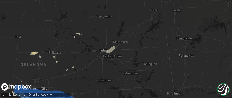 Hail map in Catoosa, OK on June 23, 2026