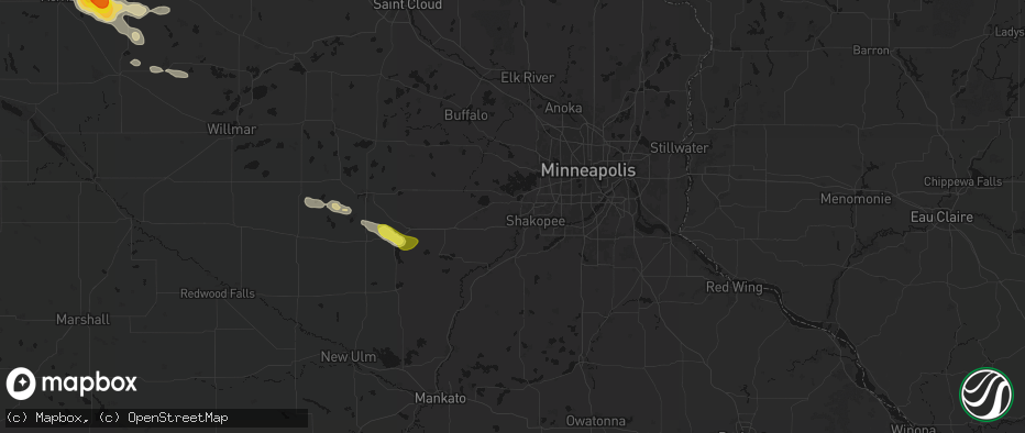 Hail map in Chaska, MN on June 23, 2026