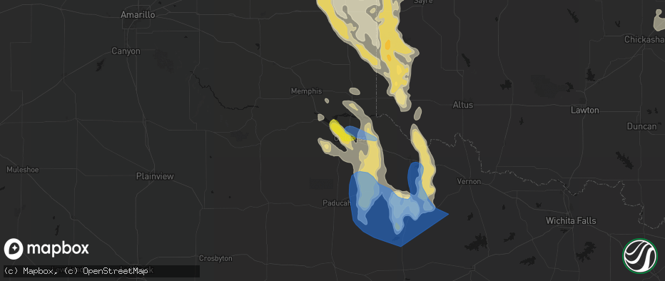 Hail map in Childress, TX on June 23, 2026