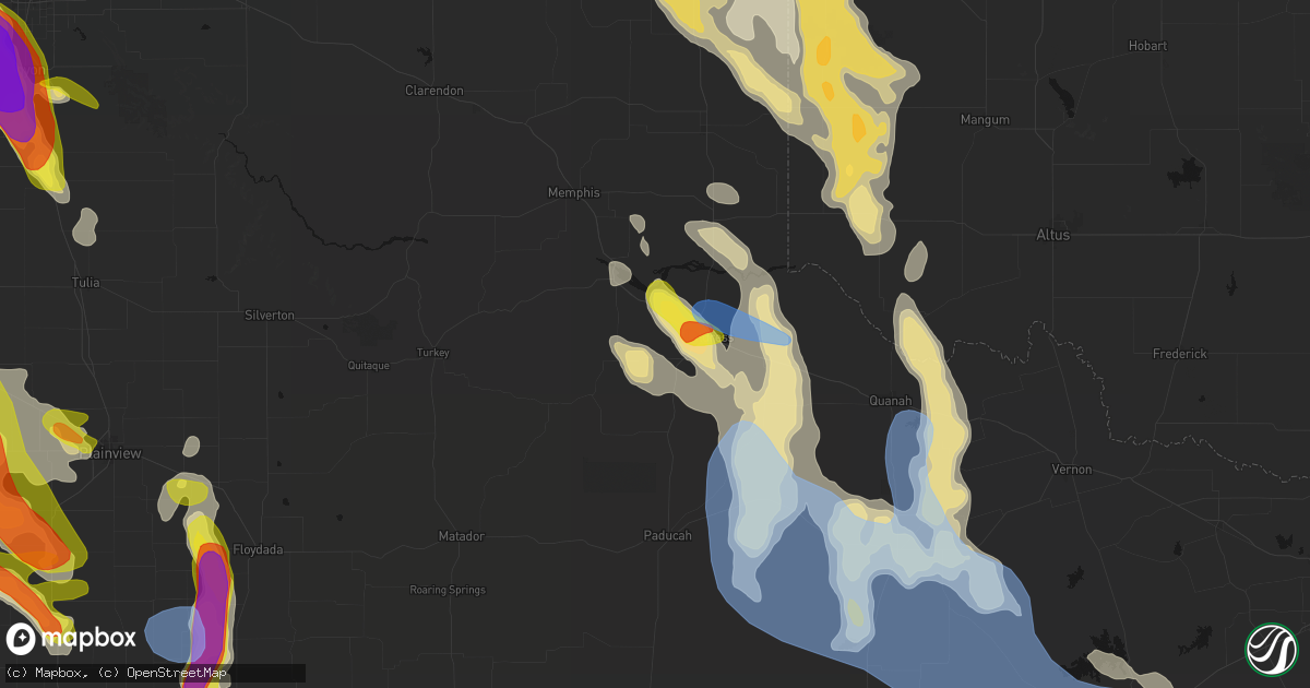 Hail map in Childress, TX on June 23, 2026