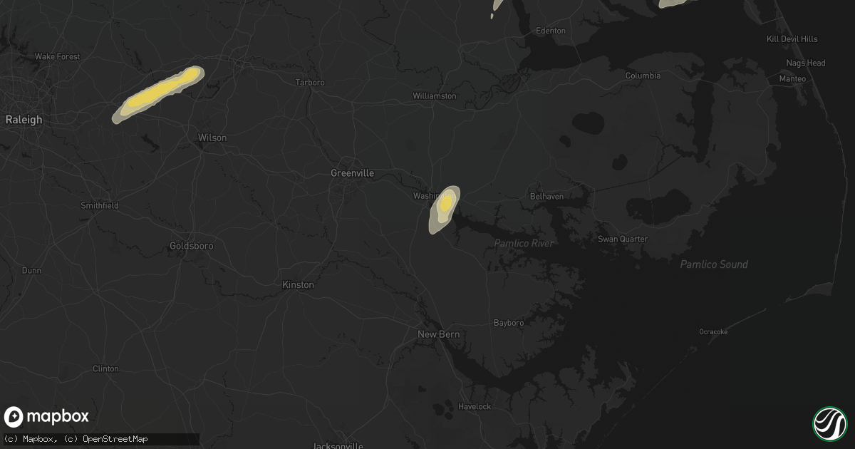 Hail map in Chocowinity, NC on June 23, 2026