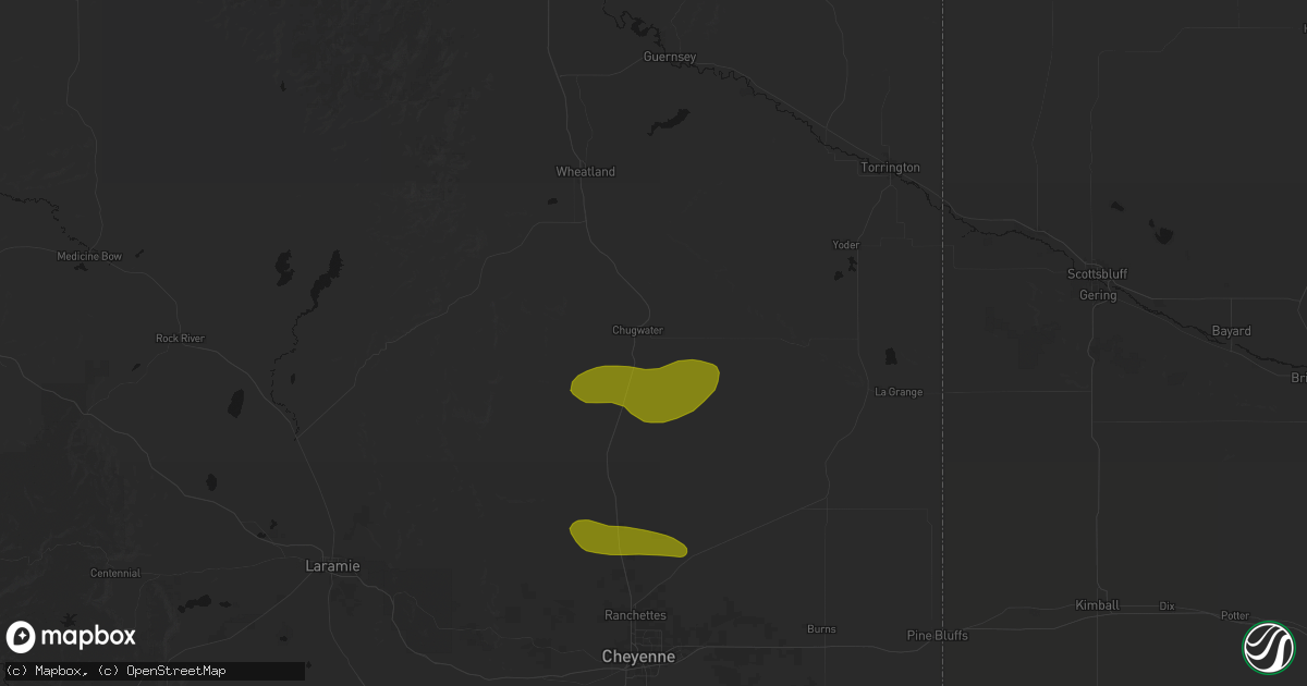 Hail map in Chugwater, WY on June 23, 2026