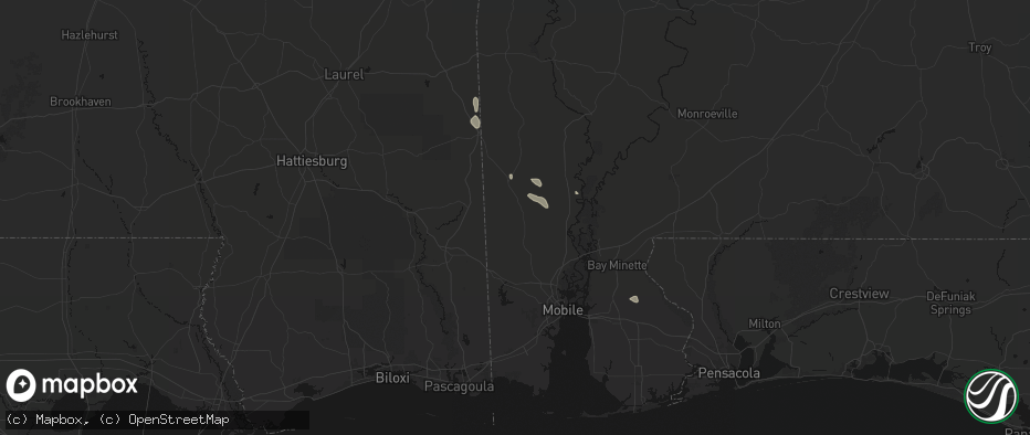 Hail map in Citronelle, AL on June 23, 2026