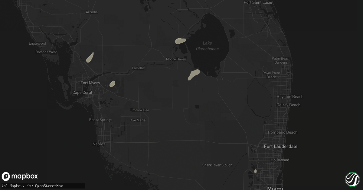 Hail map in Clewiston, FL on June 23, 2026