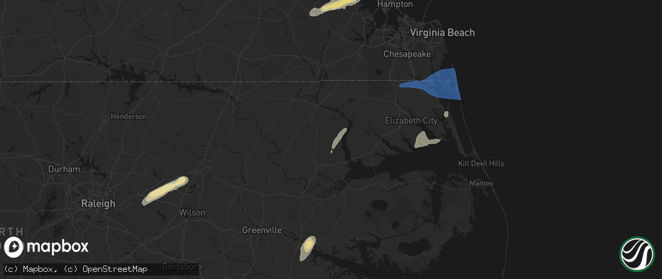 Hail map in Colerain, NC on June 23, 2026
