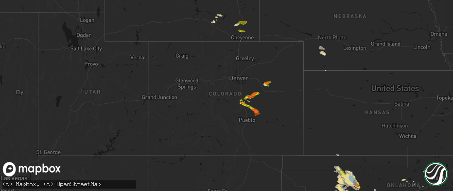 Hail map in Colorado on June 23, 2026