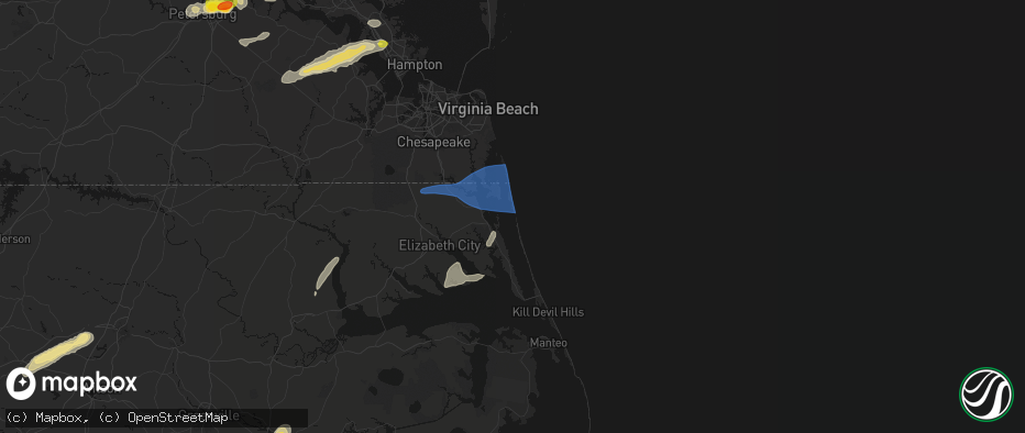 Hail map in Corolla, NC on June 23, 2026
