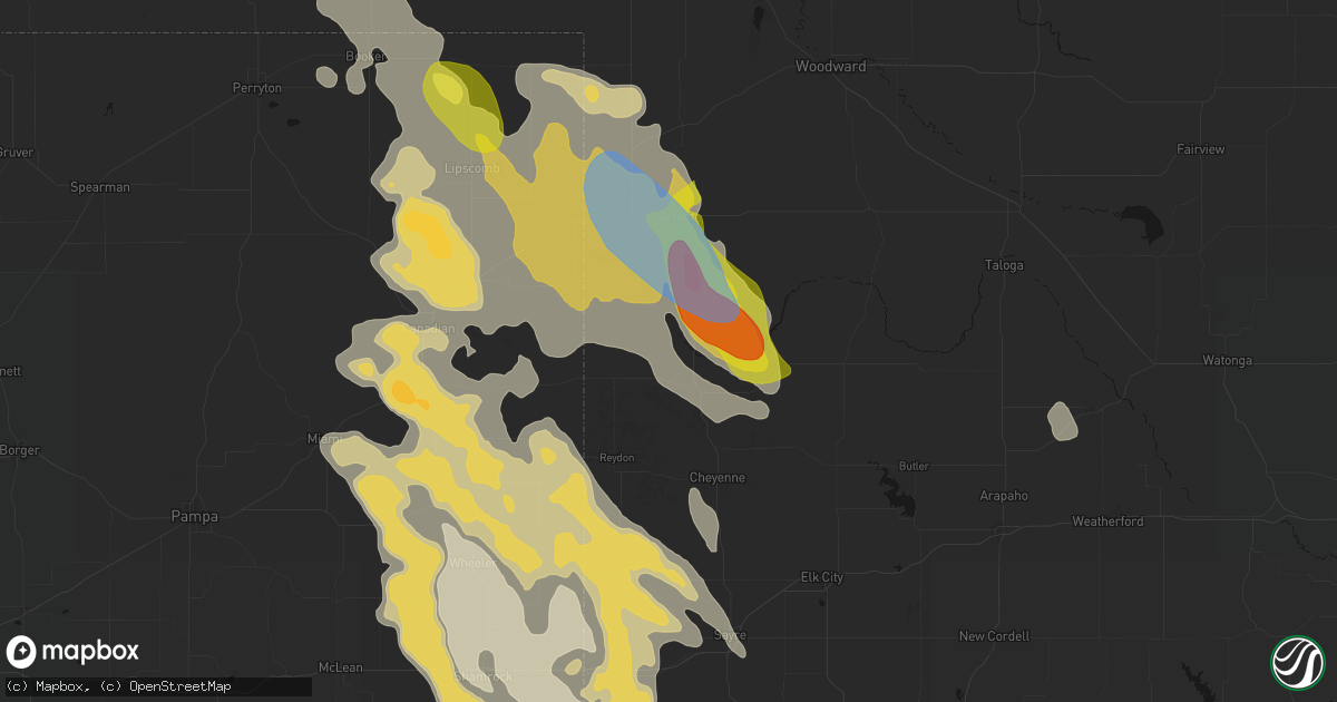 Hail map in Crawford, OK on June 23, 2026