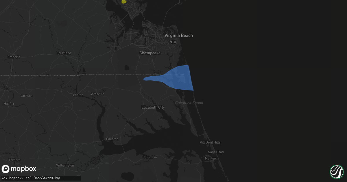 Hail map in Currituck, NC on June 23, 2026
