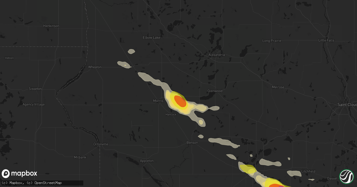Hail map in Cyrus, MN on June 23, 2026