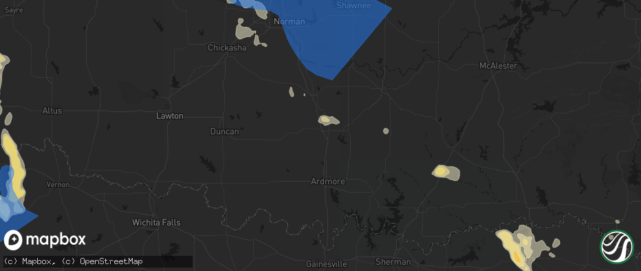 Hail map in Davis, OK on June 23, 2026