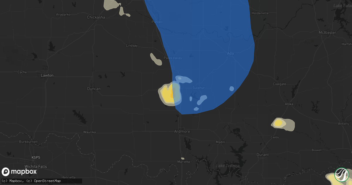 Hail map in Davis, OK on June 23, 2026