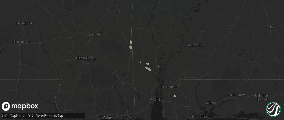 Hail map in Deer Park, AL on June 23, 2026