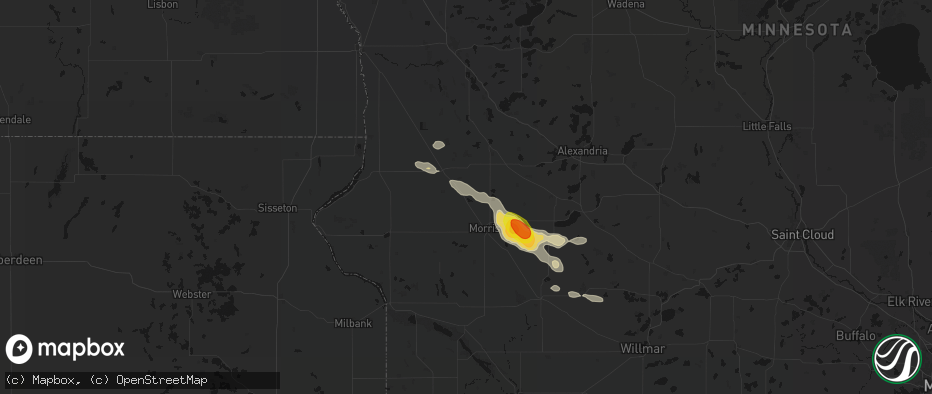 Hail map in Donnelly, MN on June 23, 2026