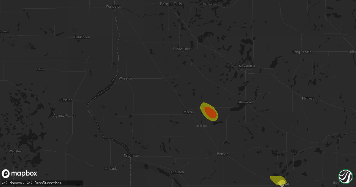 Hail map in Donnelly, MN on June 23, 2026