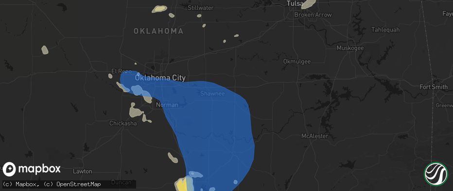 Hail map in Earlsboro, OK on June 23, 2026