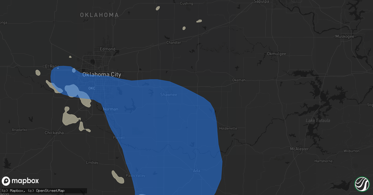 Hail map in Earlsboro, OK on June 23, 2026