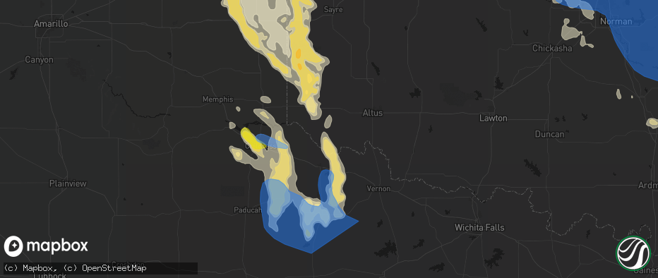 Hail map in Eldorado, OK on June 23, 2026