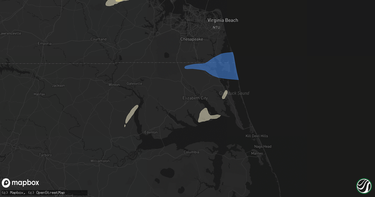 Hail map in Elizabeth City, NC on June 23, 2026