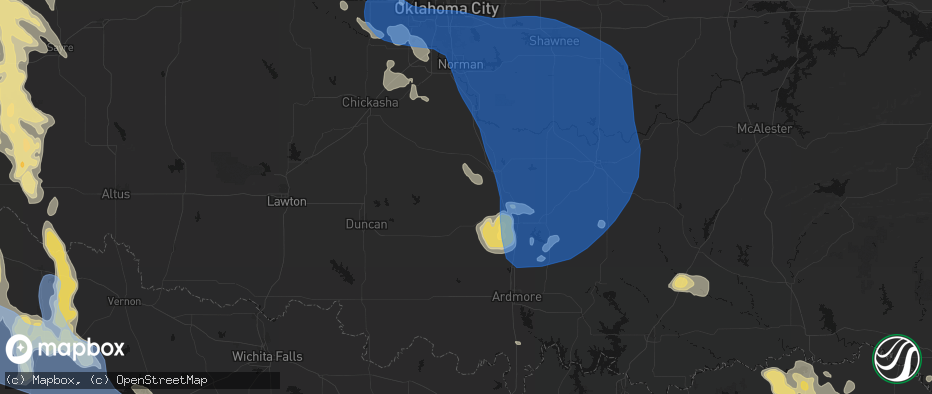 Hail map in Elmore City, OK on June 23, 2026