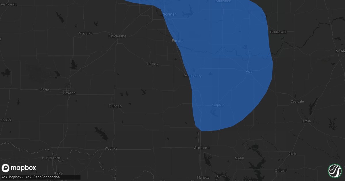 Hail map in Elmore City, OK on June 23, 2026
