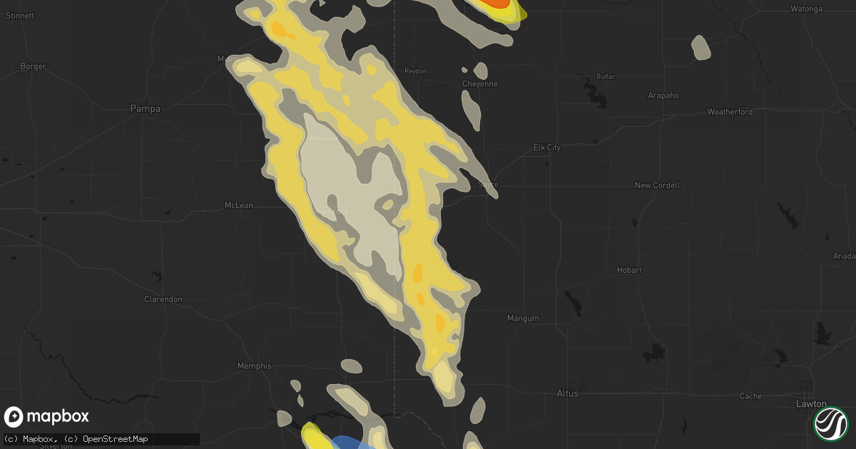 Hail map in Erick, OK on June 23, 2026