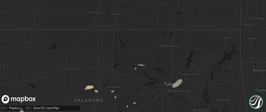 Hail map in Fairfax, OK on June 23, 2026