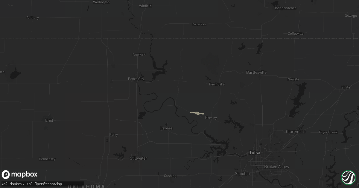 Hail map in Fairfax, OK on June 23, 2026