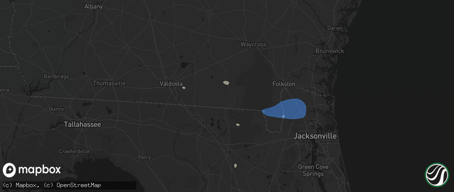 Hail map in Fargo, GA on June 23, 2026