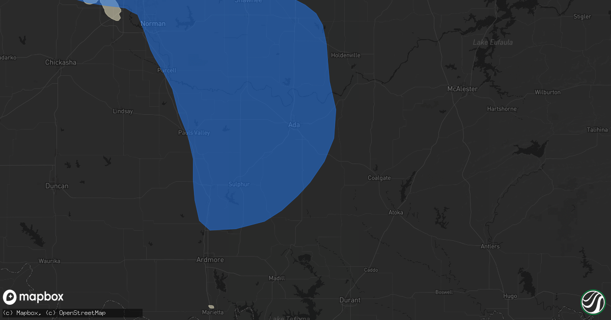 Hail map in Fittstown, OK on June 23, 2026