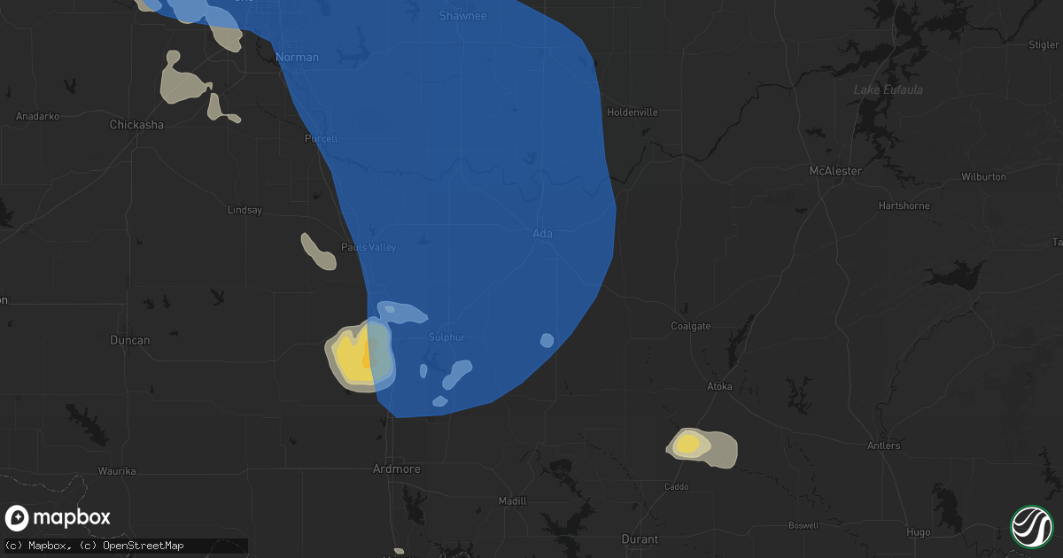 Hail map in Fitzhugh, OK on June 23, 2026