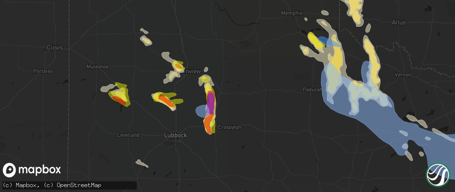 Hail map in Floydada, TX on June 23, 2026
