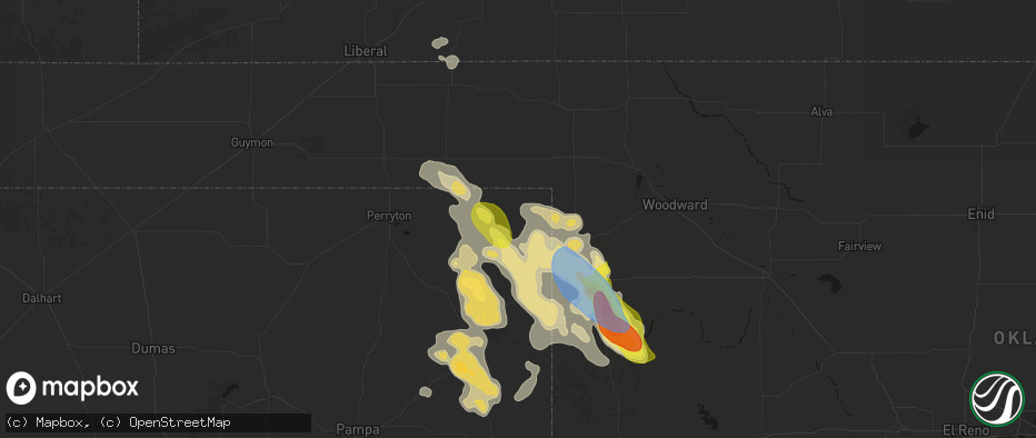 Hail map in Follett, TX on June 23, 2026