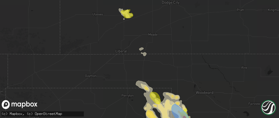 Hail map in Forgan, OK on June 23, 2026