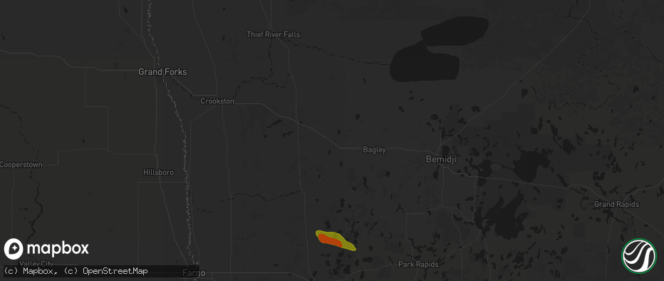 Hail map in Fosston, MN on June 23, 2026