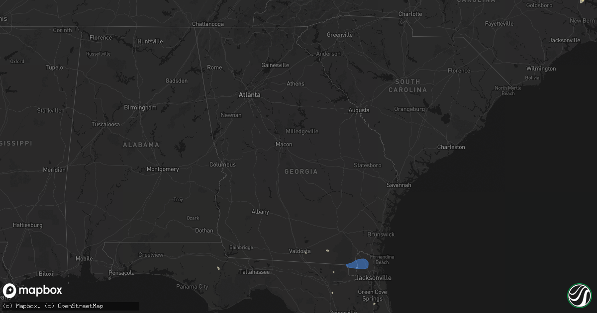Hail map in Georgia on June 23, 2026