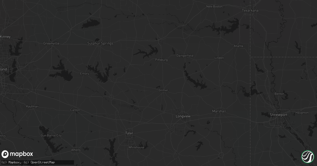 Hail map in Gilmer, TX on June 23, 2026