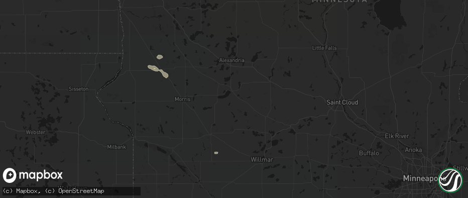 Hail map in Glenwood, MN on June 23, 2026