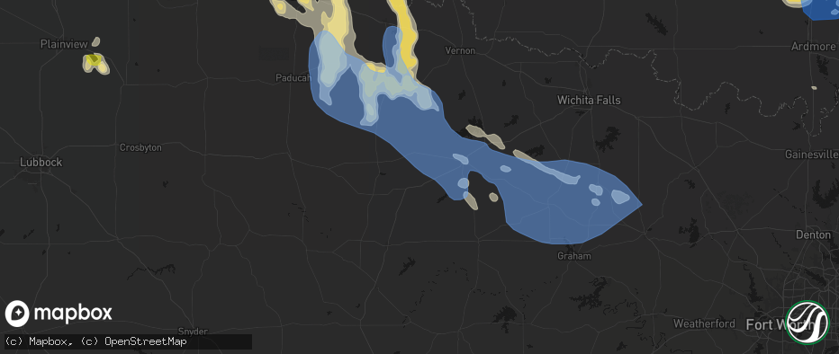 Hail map in Goree, TX on June 23, 2026