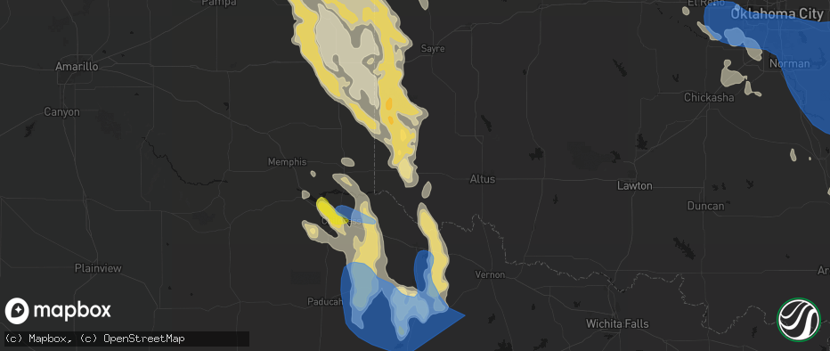 Hail map in Gould, OK on June 23, 2026