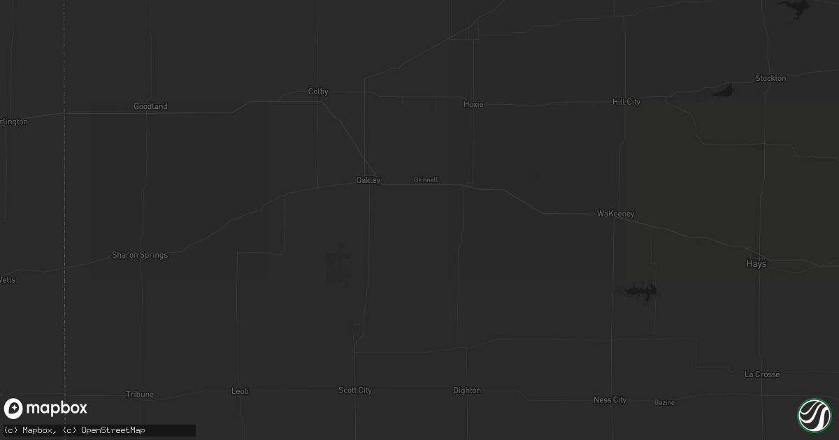 Hail map in Grinnell, KS on June 23, 2026