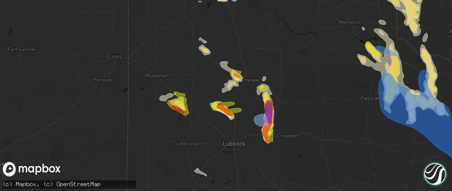 Hail map in Hale Center, TX on June 23, 2026