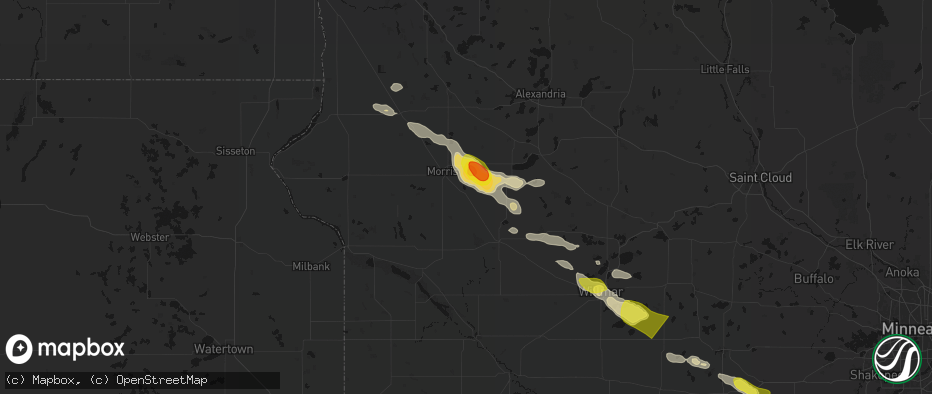 Hail map in Hancock, MN on June 23, 2026