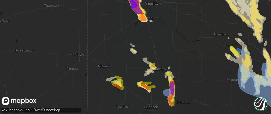 Hail map in Hart, TX on June 23, 2026