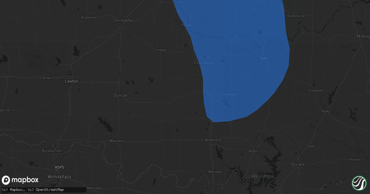 Hail map in Hennepin, OK on June 23, 2026