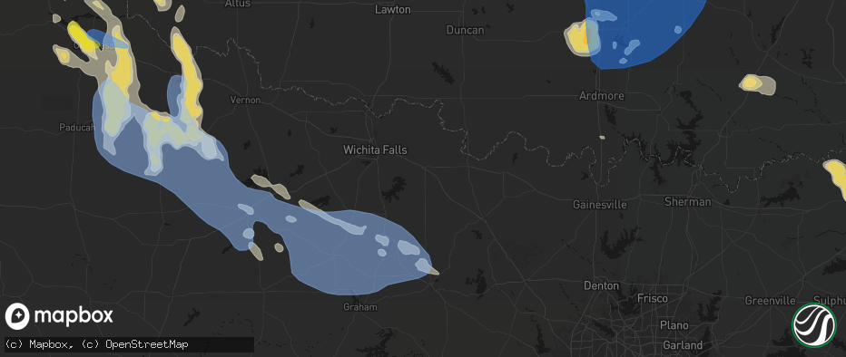 Hail map in Henrietta, TX on June 23, 2026