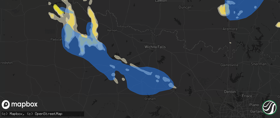 Hail map in Holliday, TX on June 23, 2026